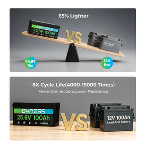 Dynesspower 24V 100Ah LiFePO4 Battery