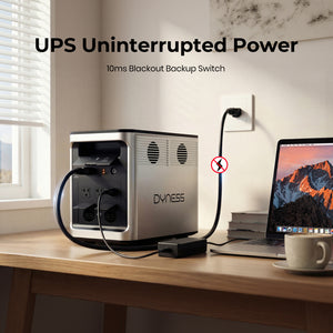 Dynesspower PPS1800 Portable Power Station 1536Wh LiFePO4 Battery 1800W Solar Generator for Home Backup Camping and RV
