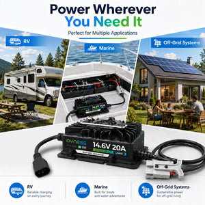Dynesspower 14.6V 20A IP65 Waterproof LiFePO4 Charger